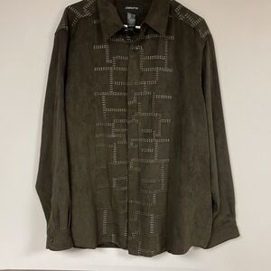 Clairborne Women's top, XL  Dark olive green PERFECT condition, button down
